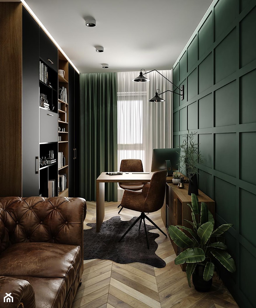 Projekt mieszkania - Biuro, styl glamour - zdjęcie od Taki Projekt - Homebook