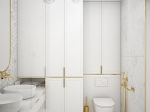 Projekt mieszkania - Mała bez okna z lustrem łazienka, styl glamour - zdjęcie od Taki Projekt