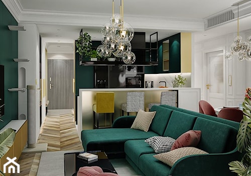 Projekt mieszkania - Salon, styl glamour - zdjęcie od Taki Projekt