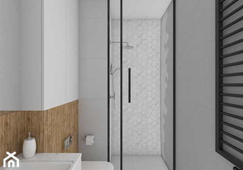 Apartament na Nowym Mokotowie - Mała bez okna łazienka, styl nowoczesny - zdjęcie od CZYSTA FORMA