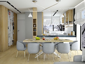 Dom w Tereszynie - Średnia szara jadalnia w kuchni, styl glamour - zdjęcie od CZYSTA FORMA