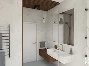 Dom pod Włodawą - Mała bez okna z lustrem z punktowym oświetleniem łazienka - zdjęcie od CZYSTA FORMA