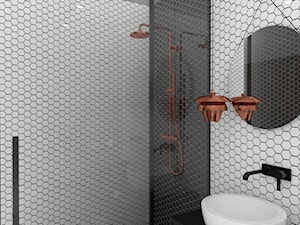 Czarno-biała łazienka z mozaiką - zdjęcie od CZYSTA FORMA
