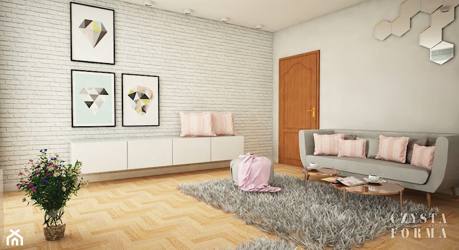 Pokój nastolatki w dwóch odsłonach - Duża biała sypialnia, styl skandynawski - zdjęcie od CZYSTA FORMA