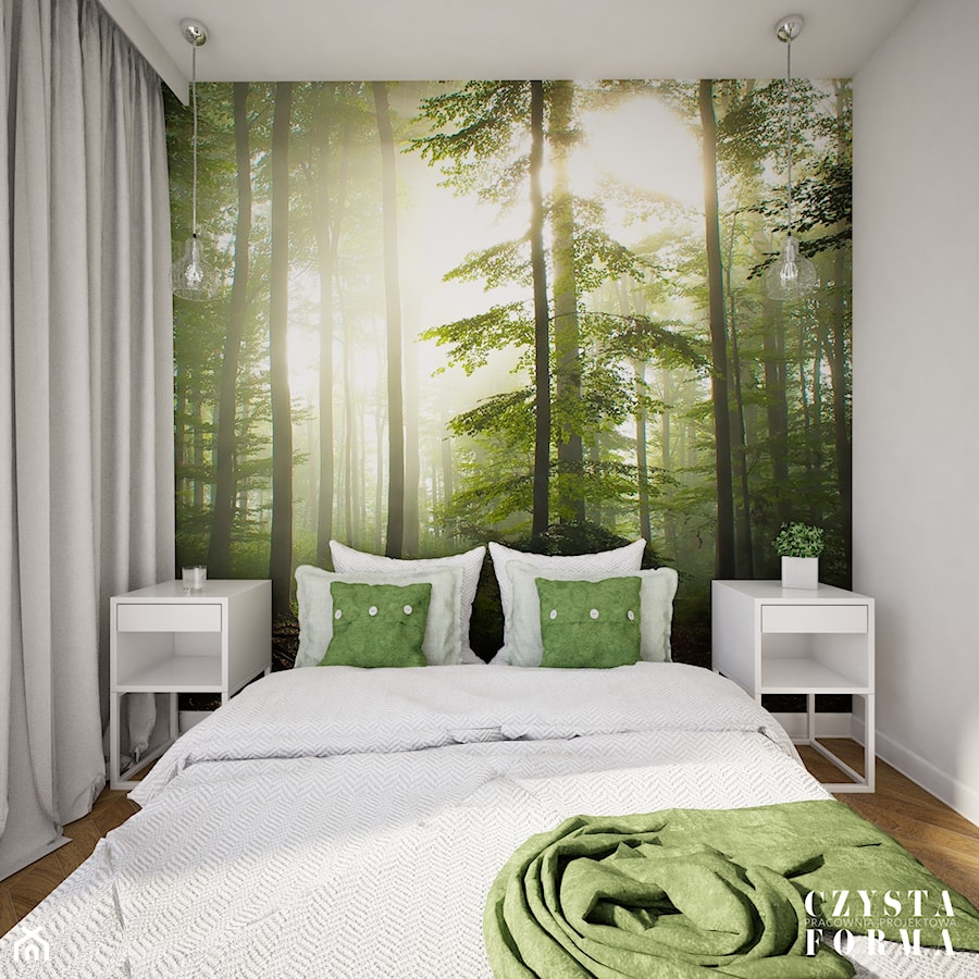 Mieszkanie na osiedlu Green Mokotów W Warszawie - Średnia biała sypialnia - zdjęcie od CZYSTA FORMA