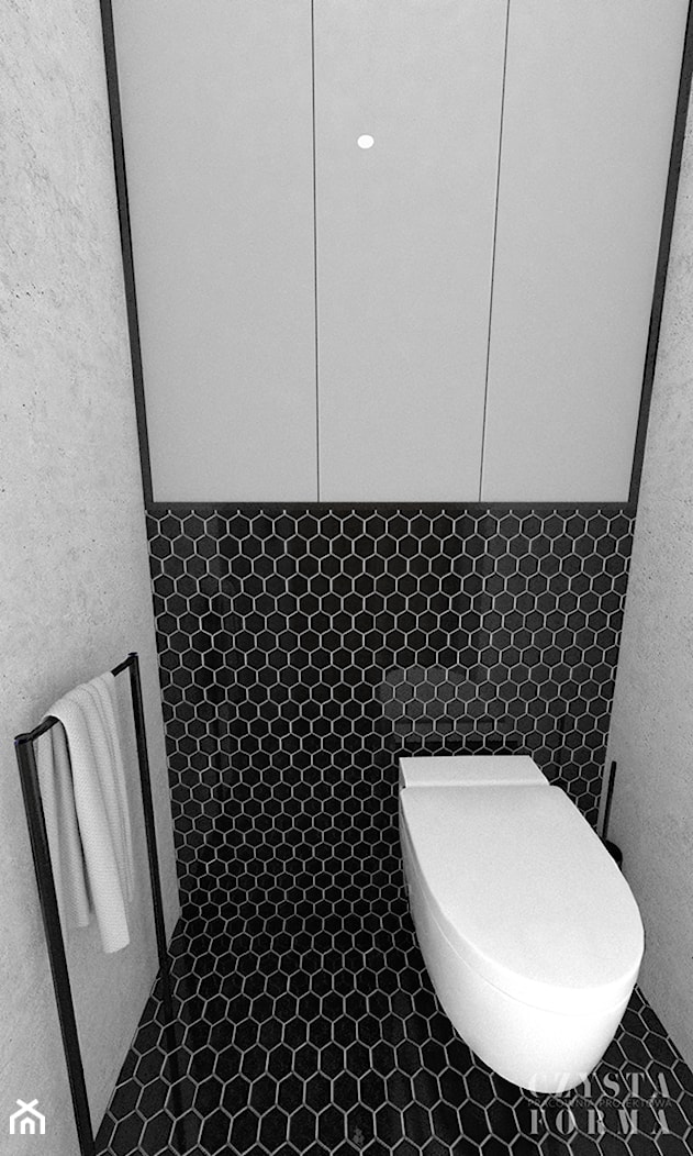 Czarno-biała łazienka z mozaiką - zdjęcie od CZYSTA FORMA - Homebook