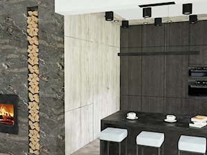 Kuchnia w odsłonie czerni, bieli i drewna - zdjęcie od CZYSTA FORMA