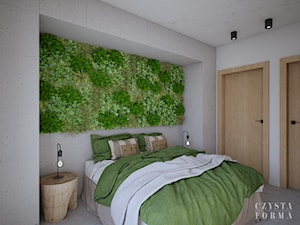 Sypialnia w której natura łączy się z surowym betonem - zdjęcie od CZYSTA FORMA