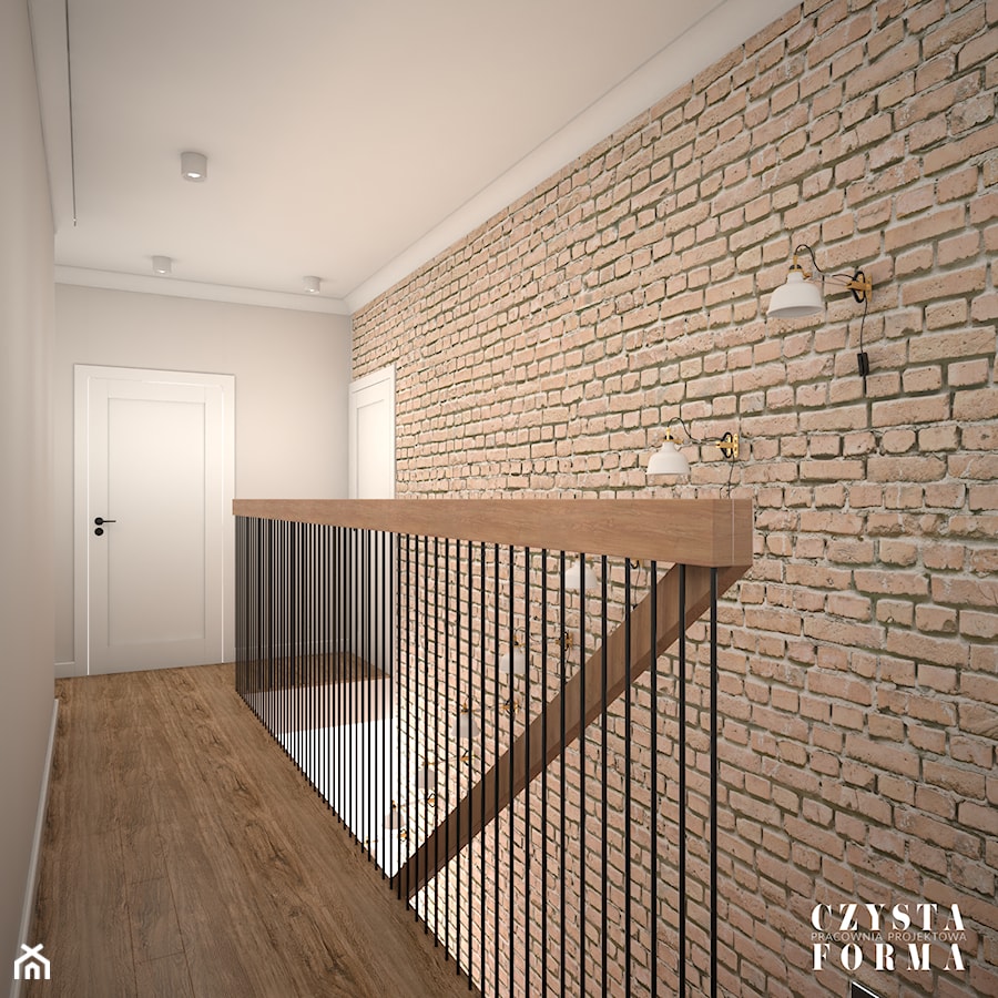 Dom w stylu Modern Farmhouse w Lublinie - Średni szary hol / przedpokój - zdjęcie od CZYSTA FORMA