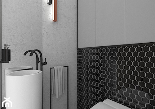 Czarno-biała łazienka z mozaiką - zdjęcie od CZYSTA FORMA