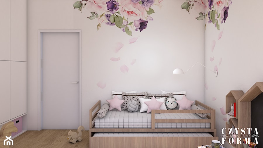 Dom pod Włodawą - Średni biały pokój dziecka dla dziecka dla dziewczynki - zdjęcie od CZYSTA FORMA