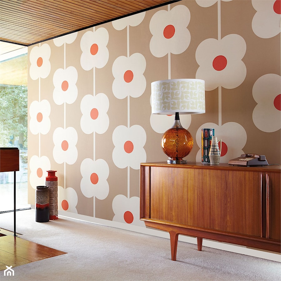 Tapeta w duże, graficzne kwiaty,Orla Kiely. - zdjęcie od Impresje Home Collection