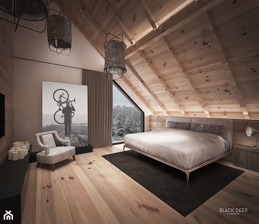Sypialnia master - dom w górach - zdjęcie od Black Deer Workshop Magdalena Śliwka