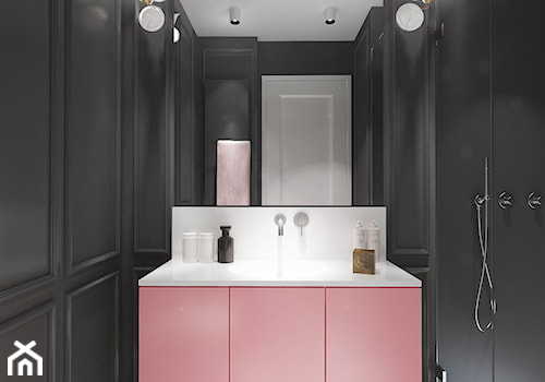Apartament Klasyczny - Mała z punktowym oświetleniem łazienka, styl glamour - zdjęcie od Black Deer Workshop Magdalena Śliwka