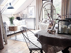 Mały biały salon z jadalnią - zdjęcie od Marideko przytulny dom