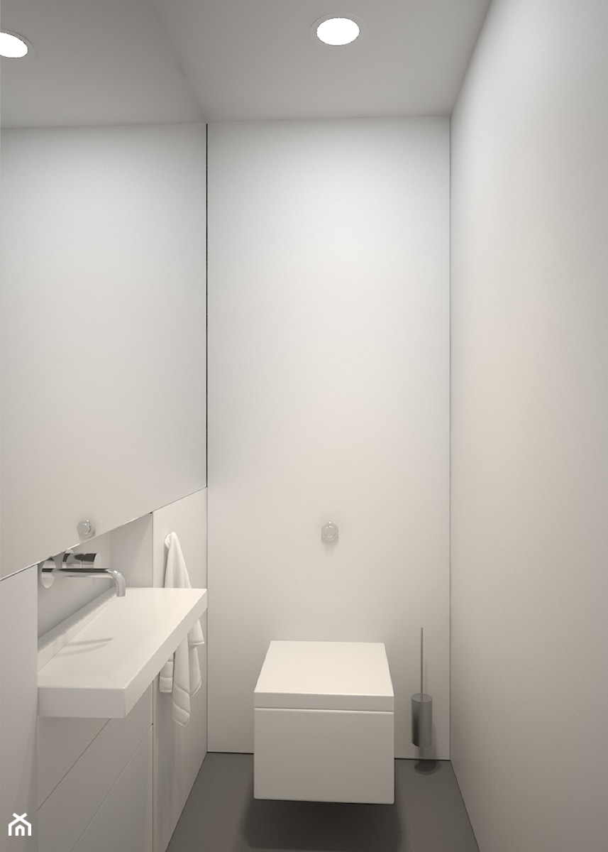 biała prosta łazienka - zdjęcie od leconcept