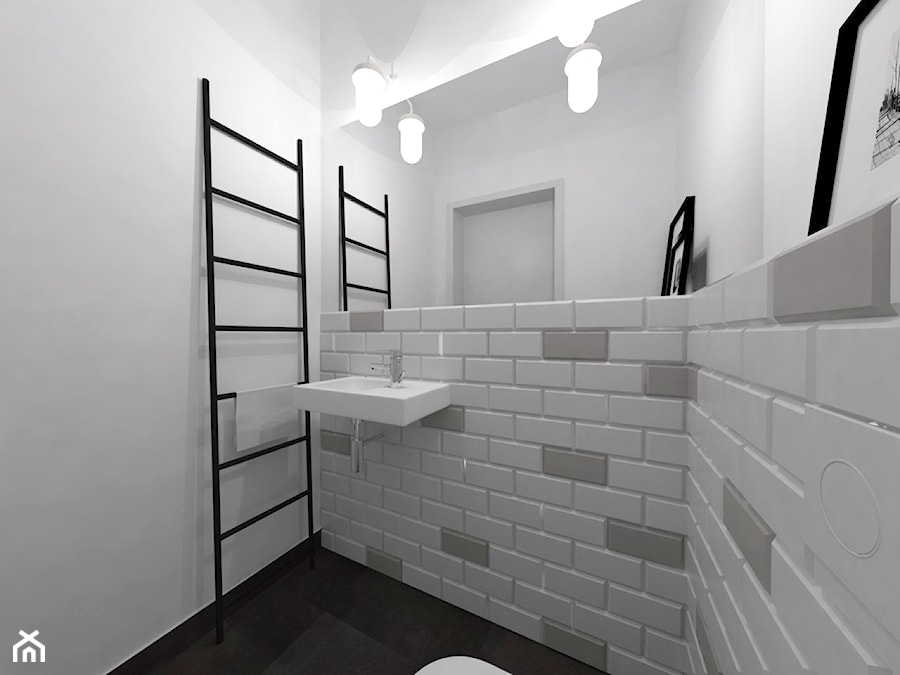Łazienka i toaleta - Mała bez okna łazienka, styl skandynawski - zdjęcie od Ohlala Wnętrza
