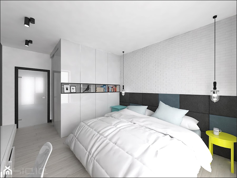 Brzeska - Duża biała sypialnia, styl nowoczesny - zdjęcie od Ohlala Wnętrza