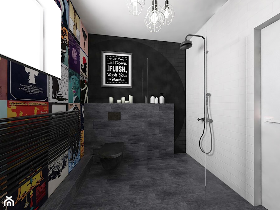 "Filmowa" łazienka - Łazienka, styl nowoczesny - zdjęcie od Ohlala Wnętrza