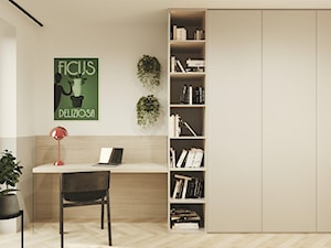Ceglana Katowice - Średnie w osobnym pomieszczeniu beżowe białe biuro - zdjęcie od Magic Interior Design