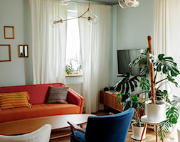 Eklektyczne Bażantwo - Mały niebieski turkusowy zielony salon, styl vintage - zdjęcie od Magic Interior Design - Homebook
