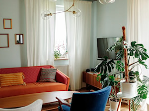 Eklektyczne Bażantwo - Mały niebieski turkusowy zielony salon, styl vintage - zdjęcie od Magic Interior Design