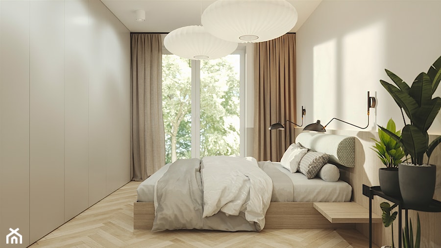 Ceglana Katowice - Średnia beżowa sypialnia - zdjęcie od Magic Interior Design