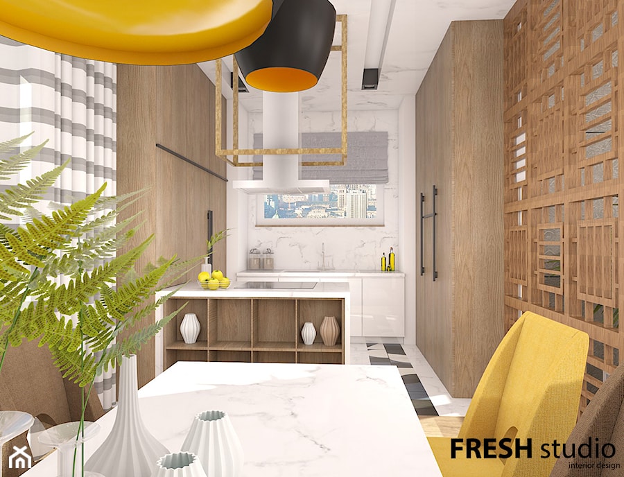 stylowy apartament Warszawa - Kuchnia, styl tradycyjny - zdjęcie od FRESHstudio projektowanie wnętrz