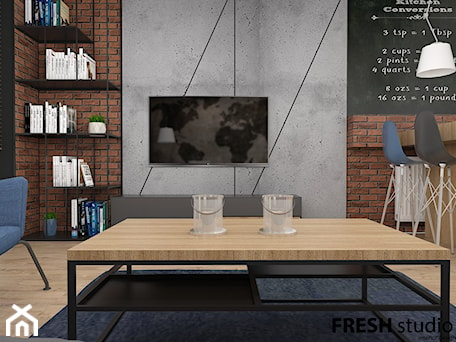 Aranżacje wnętrz - Salon: salon styl industrialny FRESHstudio - FRESHstudio projektowanie wnętrz . Przeglądaj, dodawaj i zapisuj najlepsze zdjęcia, pomysły i inspiracje designerskie. W bazie mamy już prawie milion fotografii!