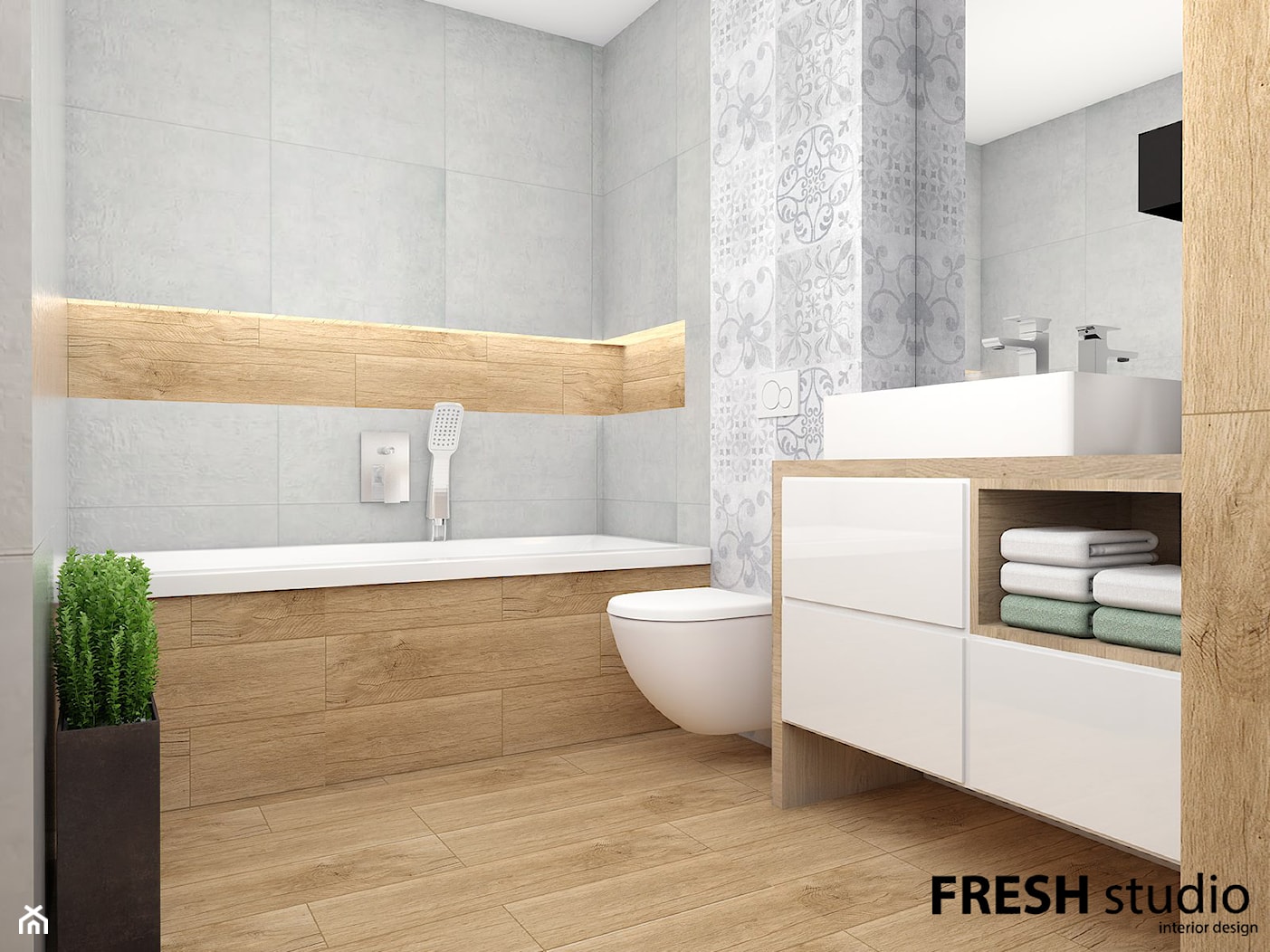 łazienka styl nowoczesny - zdjęcie od FRESHstudio projektowanie wnętrz - Homebook
