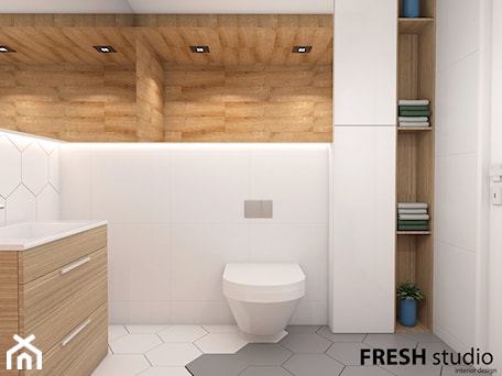 Aranżacje wnętrz - Łazienka: łazienka nowoczesna FRESHstudio - FRESHstudio projektowanie wnętrz . Przeglądaj, dodawaj i zapisuj najlepsze zdjęcia, pomysły i inspiracje designerskie. W bazie mamy już prawie milion fotografii!