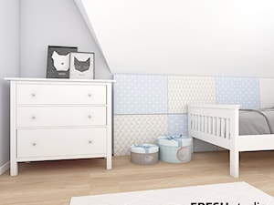 elegancki dom pod Krakowem - Mały biały szary pokój dziecka dla dziecka dla nastolatka dla chłopca dla dziewczynki, styl nowoczesny - zdjęcie od FRESHstudio projektowanie wnętrz