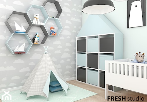 pokój dziecka skandynawski pastele - zdjęcie od FRESHstudio projektowanie wnętrz