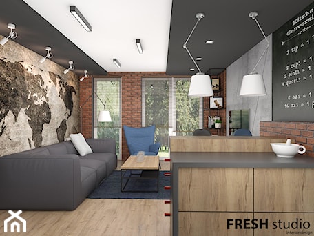 Aranżacje wnętrz - Salon: salon styl industrialny FRESHstudio - FRESHstudio projektowanie wnętrz . Przeglądaj, dodawaj i zapisuj najlepsze zdjęcia, pomysły i inspiracje designerskie. W bazie mamy już prawie milion fotografii!