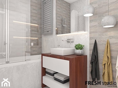 Aranżacje wnętrz - Łazienka: łazienka nowoczesna FRESHstudio - FRESHstudio projektowanie wnętrz . Przeglądaj, dodawaj i zapisuj najlepsze zdjęcia, pomysły i inspiracje designerskie. W bazie mamy już prawie milion fotografii!