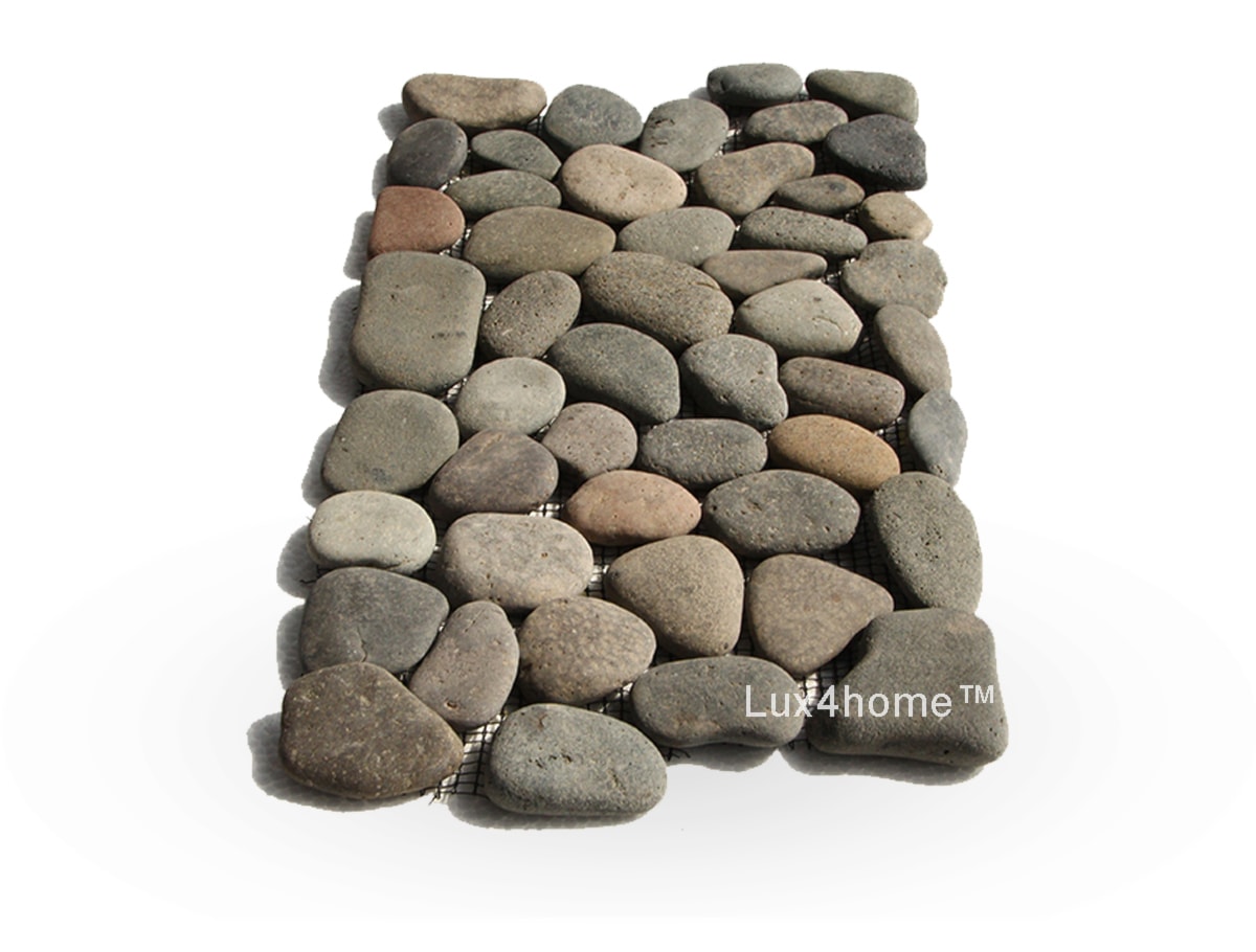 Brązowe otoczaki na siatce - Mozaiki z otoczaków - zdjęcie od Lux4home™ - Homebook