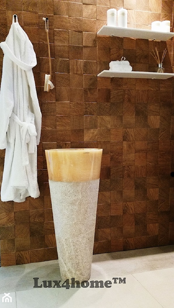 Podświetlenie umywalki - podświetlona umywalka z onyksu - Stojąca umywalka - zdjęcie od Lux4home™ - Homebook