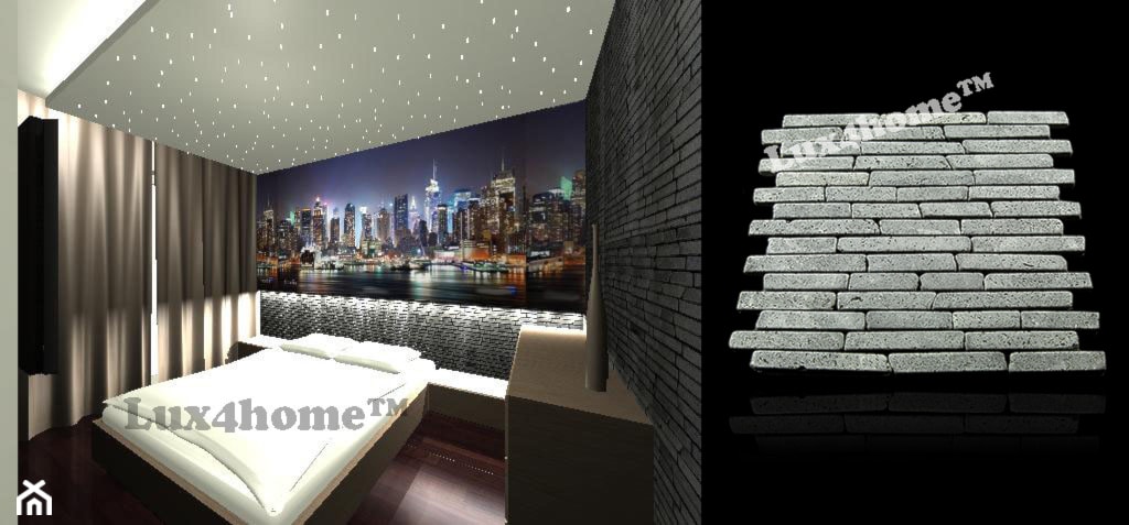 Ściany z kamienia w salonie - łupek kamienny R240 Lux4home - zdjęcie od Lux4home™ - Homebook