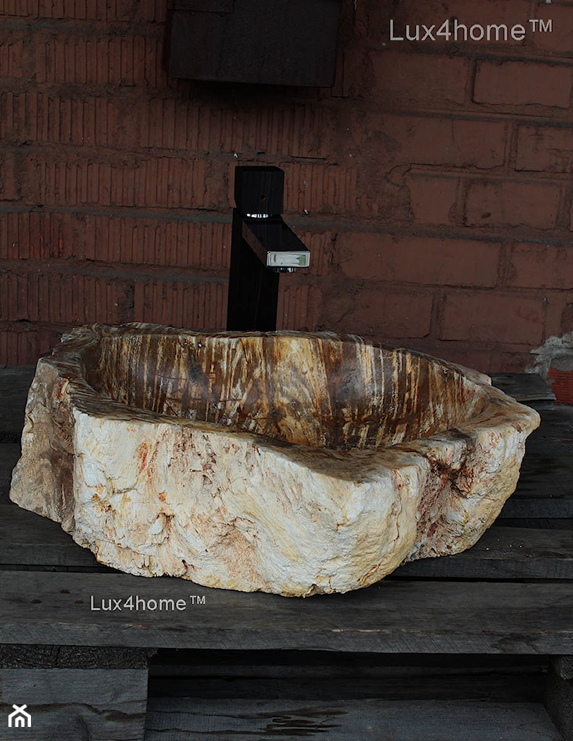 Umywalka ze skamieniałego drewna - skamieniałe drewno - zdjęcie od Lux4home™ - Homebook