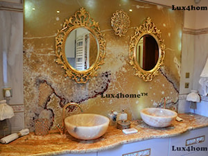 Pałacowa łazienka i umywalki z onyksu