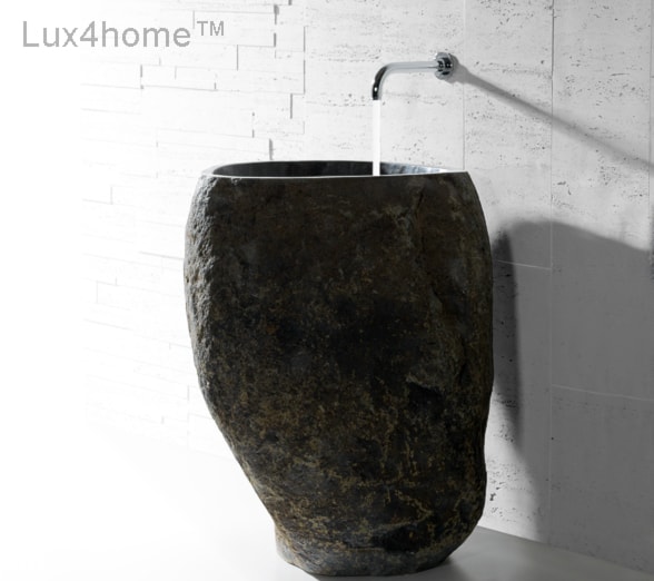 Podłogowa umywalka z kamienia naturalnego - polnego otoczaka - zdjęcie od Lux4home™