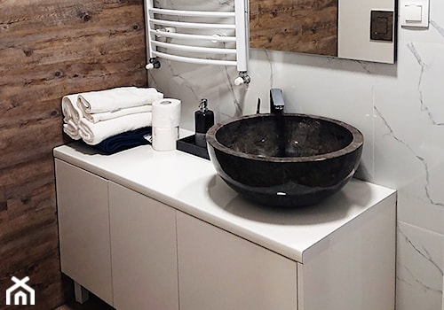 Czarne umywalki z kamienia na blat do łazienki - zdjęcie od Lux4home™