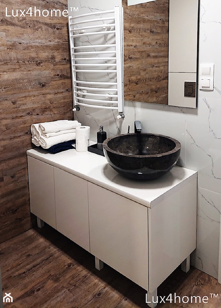 Czarne umywalki z kamienia na blat do łazienki - zdjęcie od Lux4home™ - Homebook