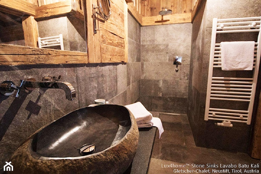 Umywalka z kamienia polnego otoczaka na blat do łazienki - zdjęcie od Lux4home™