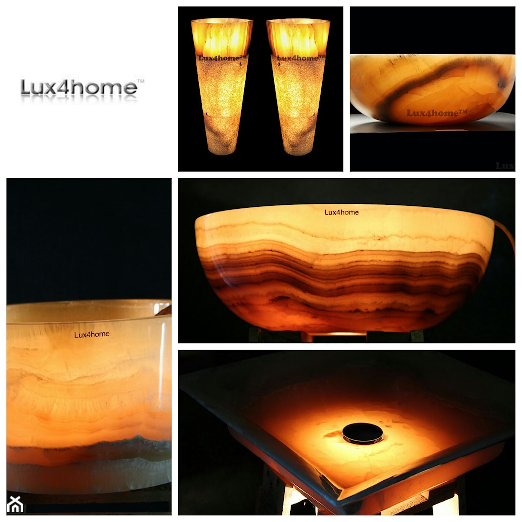 Umywalki z onyksu - podświetlone - zdjęcie od Lux4home™ - Homebook