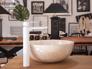 Okrągła umywalka z marmuru na blat - umywalka kamienna - zdjęcie od Lux4home™