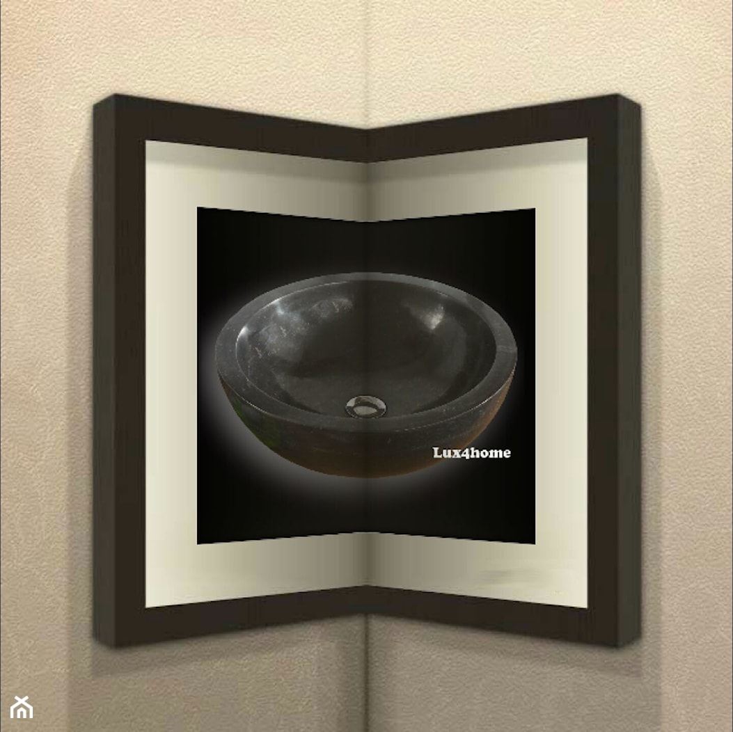 Czarna umywalka z marmuru na blat - zdjęcie od Lux4home™ - Homebook