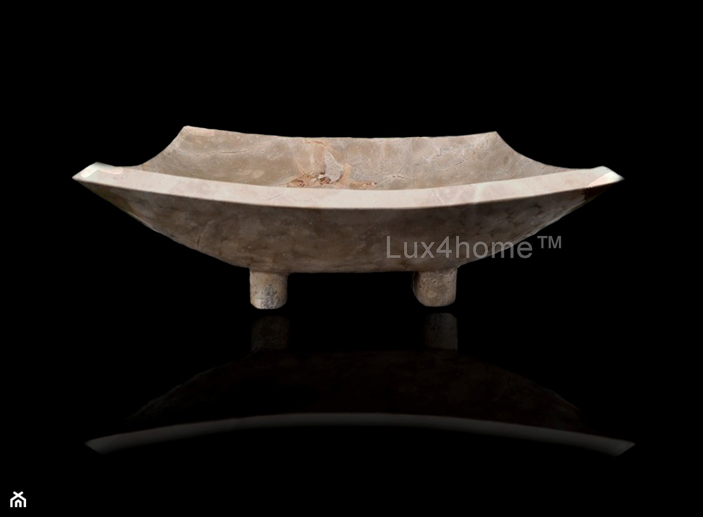 Prostokątna umywalka z marmuru na blat - zdjęcie od Lux4home™ - Homebook