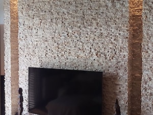 Ściany z kamienia w salonie - łupek kamienny R240 Lux4home - zdjęcie od Lux4home™