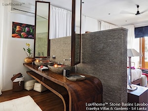 Umywalki kamienne na blacie w łazience. Umywalka z kamienia polnego - zdjęcie od Lux4home™